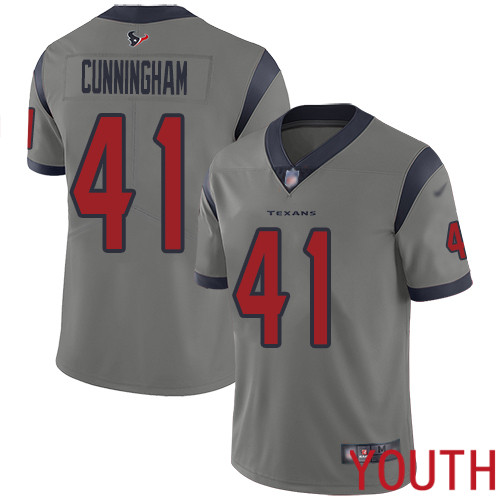 Houston Texans Limited Gray Youth Zach Cunningham Jersey NFL Football #41 Inverted Legend->youth nfl jersey->Youth Jersey